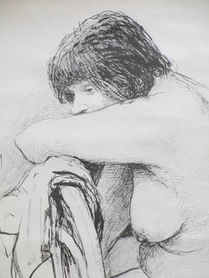 Aat Veldhoen - Zittend naakt op een stoel - Rotaprint kopen? Bied vanaf 1!