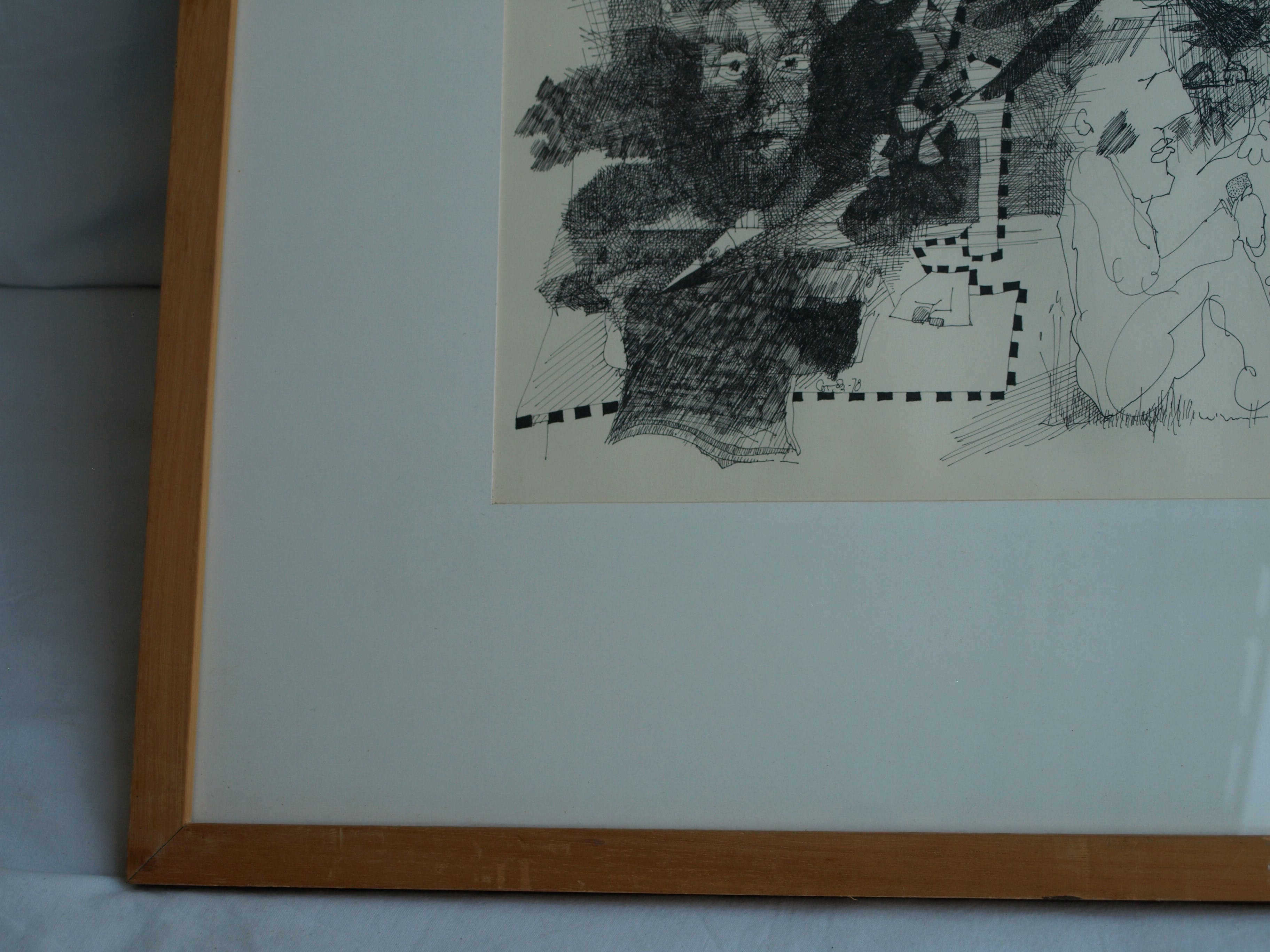 Cor Wytman - Pentekening , Grens – gesigneerd & ingelijst – 1978  kopen? Bied vanaf 1!