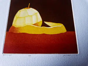 Joop Vegter - Mooie kleine mezzotint "afgeschilde Appel" - beperkte oplage - potloodgesigneerd kopen? Bied vanaf 75!