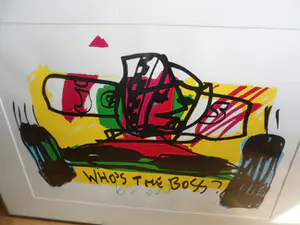 Herman Brood - Zeefdruk - "Who's the boss" (Formule 1, Jos Verstappen) kopen? Bied vanaf 425!