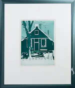 Lucie Meulendijks - Ets en aquatint, Huis met hondjes verkauft für € 35!