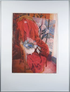 Marcel Schellekens - Kleurenets, De rode kamerjas - Ingelijst kopen? Bied vanaf 35!