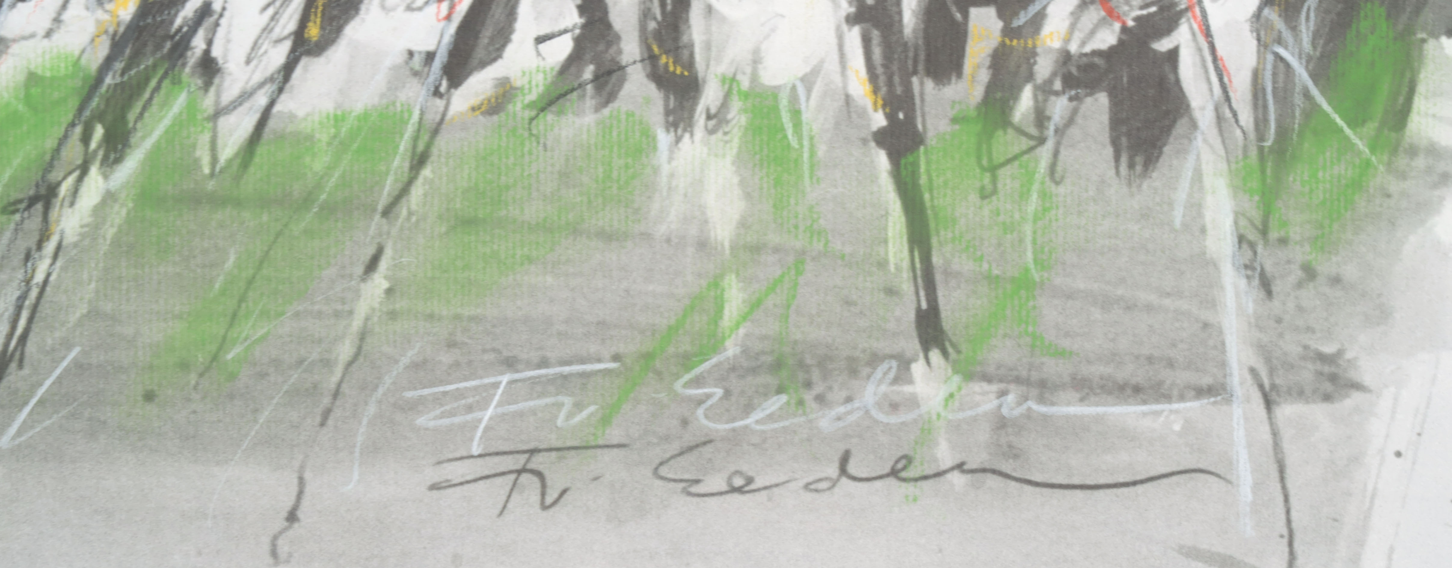 Frits van Eeden - Gemengde techniek, o.a. krijt, Paarden kopen? Bied vanaf 65!