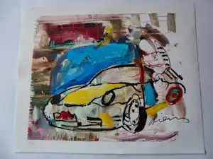 Peter Diem - Zeefdruk. Porsche I verkocht voor € 35!