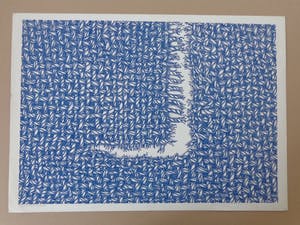 Har Sanders - GEWEVEN STUK STOF / KLEURLITHO / 50x70cm / SIG / 1972 kopen? Bied vanaf 25!