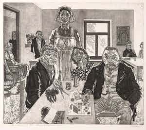 Jan van Helden - Ets en aquatint, Therapie bejaardentehuis verkocht voor € 35!