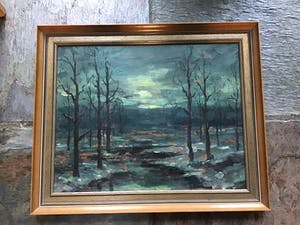 Pie Wilhelmus - Bos in winterschemering. kopen? Bied vanaf 1!