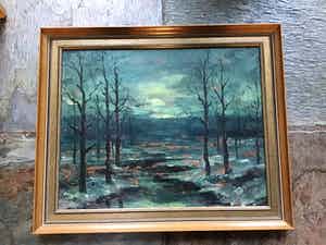 Pie Wilhelmus - Bos in winterschemering. verkocht voor € 1!