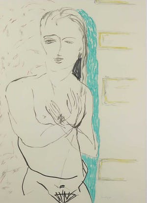 Philippe Hardy - Krijttekening, Vrouw - Ingelijst kopen? Bied vanaf 50!