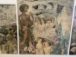 Willem van Konijnenburg - Drieluik - ontsluiering , prachtig ingelijst kopen? Bied vanaf 50!