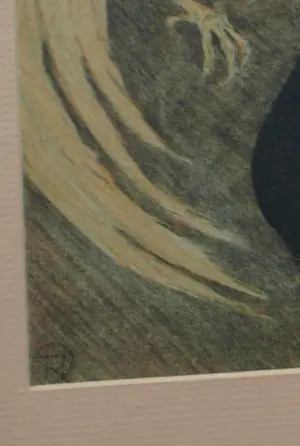 Theo van Hoytema - Ingelijste kleurlithografie “Vechtende Hanen” uit de kalender 1907 kopen? Bied vanaf 40!