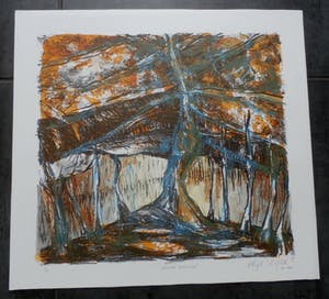 Birgit Stigter - zeefdruk: Mytische boomcirkel - 1991 kopen? Bied vanaf 45!