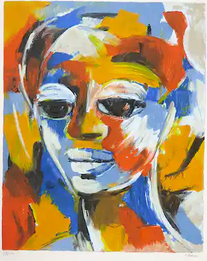 Paule Nolens - Zeefdruk, Portret verkauft für € 115!