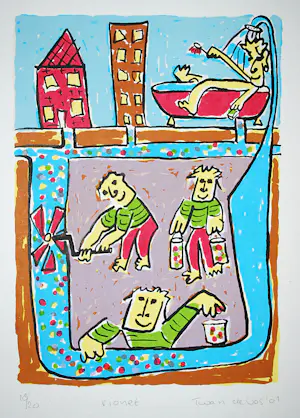Twan de Vos - Rionet - litho - oplage 20 kopen? Bied vanaf 50!