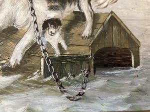 Niet of onleesbaar gesigneerd - Honden tijdens de watersnoodramp kopen? Bied vanaf 1!