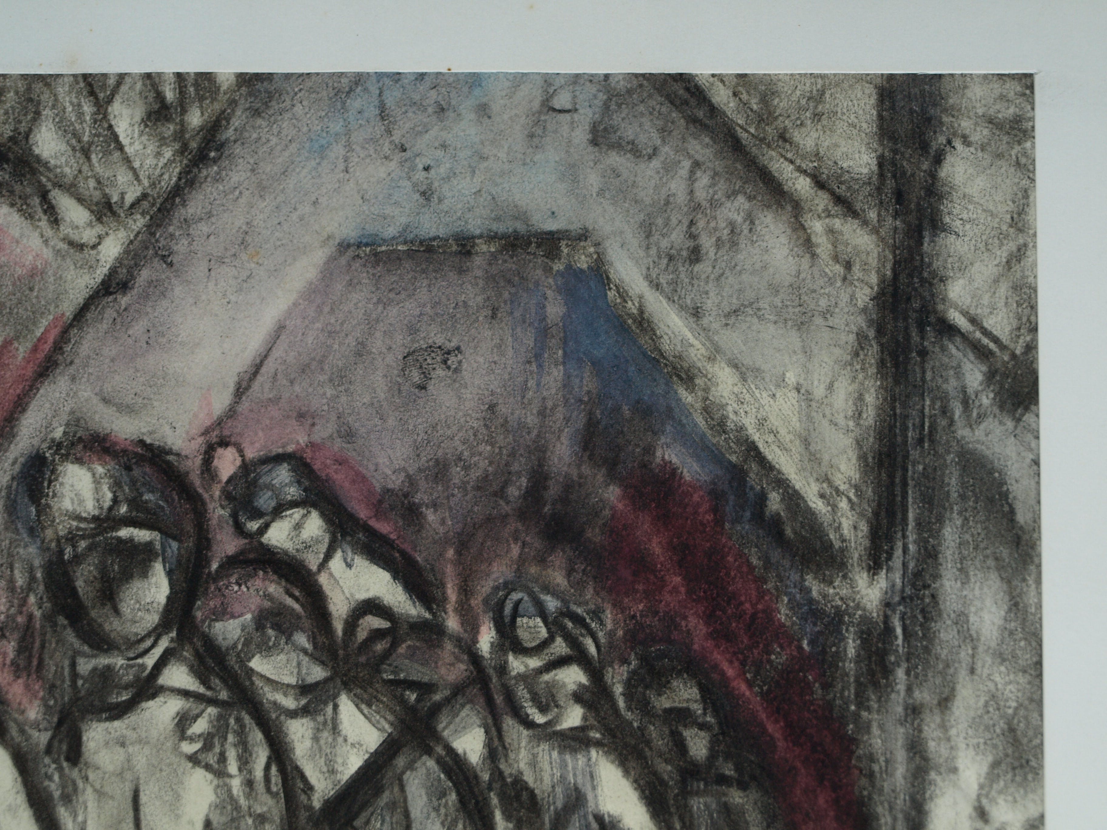 Niet of onleesbaar gesigneerd - Tekening , Mijnwerkers, Kompels - ingelijst - 1959 kopen? Bied vanaf 1!