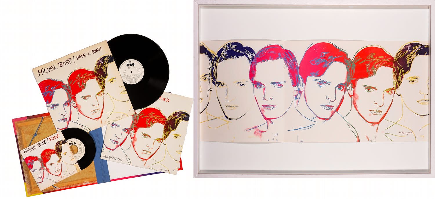 Andy Warhol - LP's en een gesigneerd boekje, Miguel Bosé verkocht voor € 1!