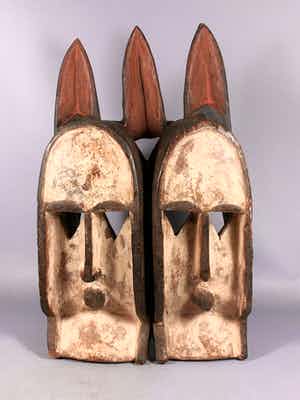 Dogon - 201037 - Old African Dogon Twin face Mask - Mali verkocht voor € 65!