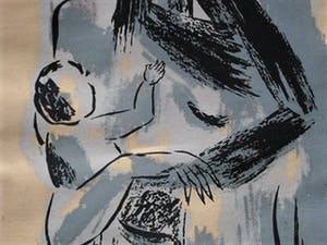 Niet of onleesbaar gesigneerd - gesigneerd Frans Aquarel "Moeder en kind" in de stijl van "les Nabis" - kopen? Bied vanaf 10!