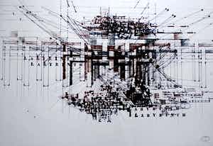 Gerti Bierenbroodspot - Litho: Labyrinth - 1975 verkocht voor € 75!