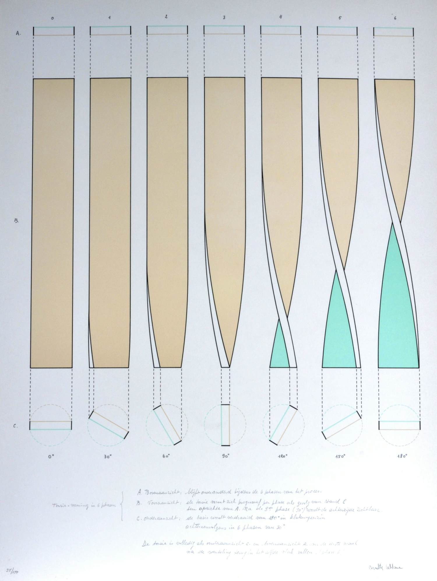 Walter Leblanc - Torsions - Litho - Gesigneerd - 73x55 cm - 1978 kopen? Bied vanaf 220!
