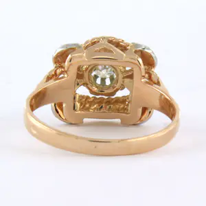 18k gouden ring met oud Amsterdams slijpvorm geslepen diamant 0.10ct kopen? Bied vanaf 235!