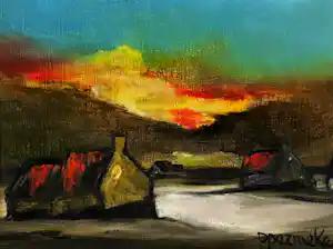 Paul Permeke - Olieverf op doek: Dorp in de avondzon verkauft für € 399!