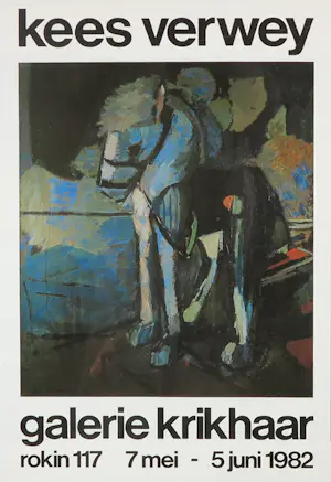 Kees Verwey - Expositieaffiche bij Galerie Krikhaar 'Droompaardje' kopen? Bied vanaf 1!