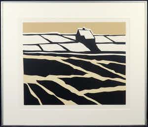 Bob Immink - Zeefdruk, Noord-Hollands Landschap VIII - Ingelijst verkocht voor € 40!