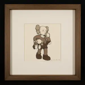 KAWS - Companion – Unikat - Probedruck auf Textil - professionell gerahmt kaufen? Bieten Sie von 2290!