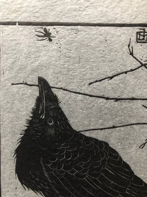 Jan Mankes - Houtsnede kleine kraai kijkend naar mugje - Gesigneerd - 1918 kopen? Bied vanaf 395!