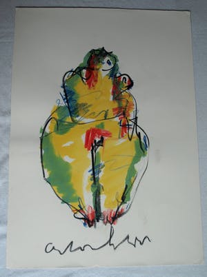 Anton Heyboer - Pastel & acryl, Moeder en kind – ca. 1985 – 70 x 50 cm kopen? Bied vanaf 1!