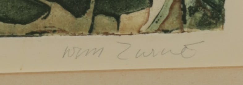 Wim Zurne - Droge naald ets en aquatint, Bijenstal - Ingelijst kopen? Bied vanaf 35!