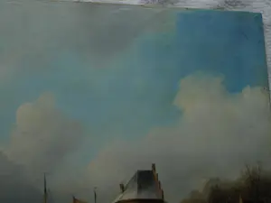 Johannes Hessel Brolsma - Olieverf op paneel , Klassiek Hollands Winterlandschap kopen? Bied vanaf 1!