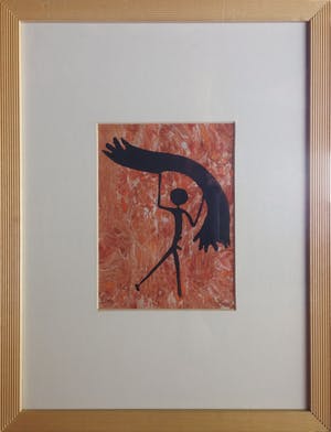 Niet of onleesbaar gesigneerd - Monotype op geschilderde achtergrond kopen? Bied vanaf 1!