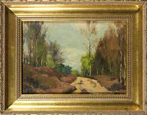 Jan Stapper - Olieverf op board, Zandpad verkocht voor € 50!