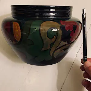 Plateelbakkerij Zuid-Holland - handbeschilderde vaas – decor 123 – kopen? Bied vanaf 45!