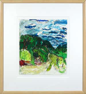 Marie-Jose Robben - Pastelkrijt, Overveen I - Ingelijst verkocht voor € 35!