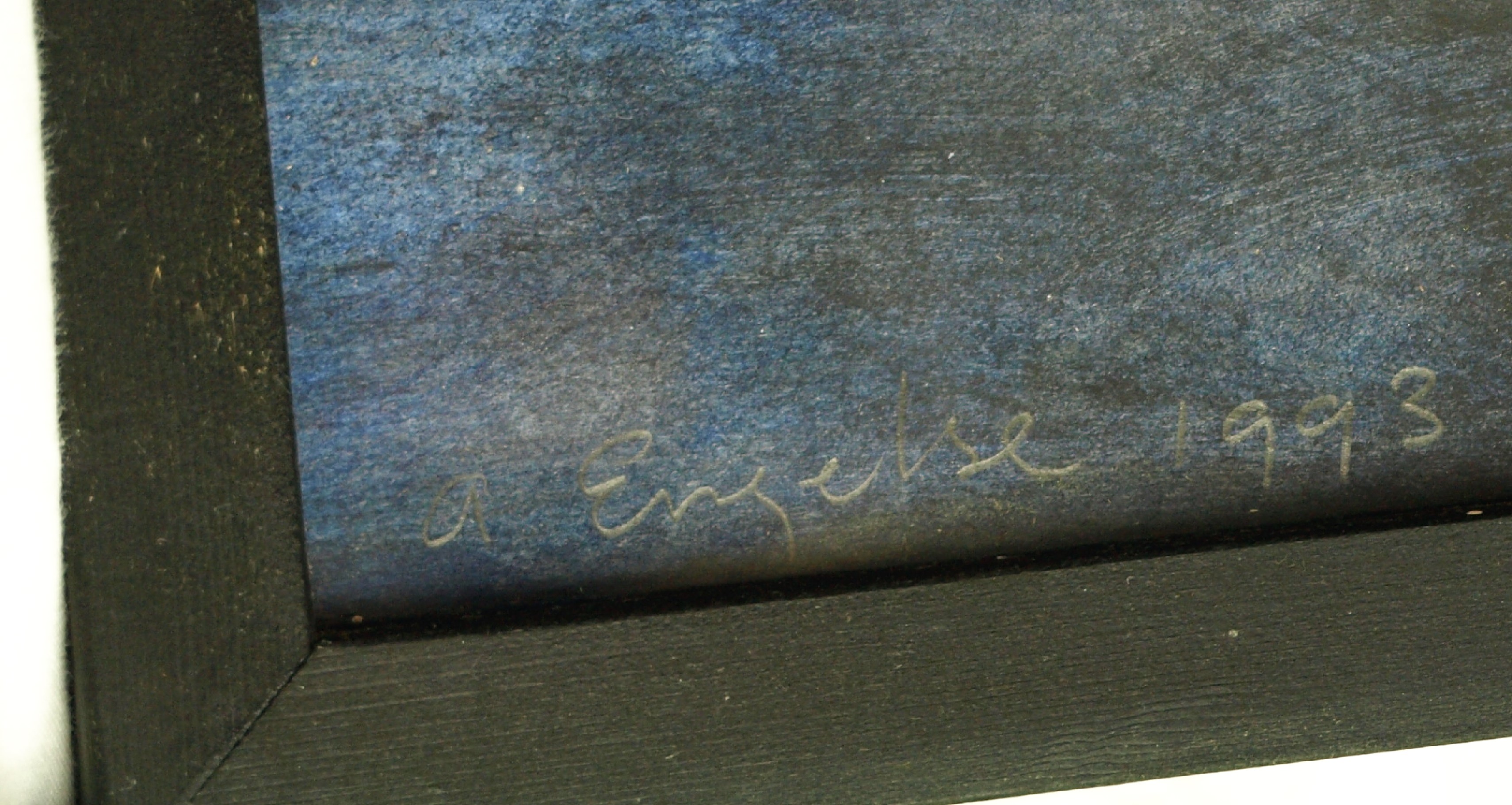 Anke Engelse - Acrylverf en inkt , Vrouw met Kraai –gesigneerd & ingelijst – 1993 kopen? Bied vanaf 75!
