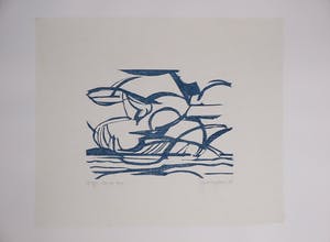 Paul Overhaus - Lot van 4 houtsnedes, Landschappen kopen? Bied vanaf 1!