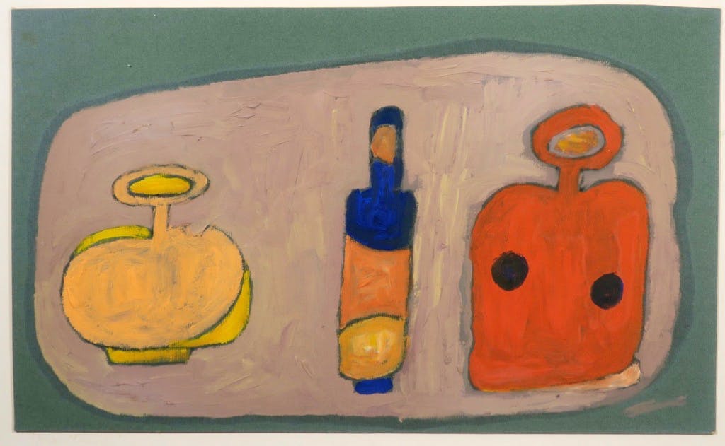 Meertje Kaal - Acryl op papier, Naar Morandi - Ingelijst kopen? Bied vanaf 35!