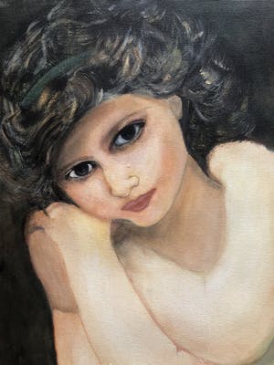 Niet of onleesbaar gesigneerd - Prachtig doek naakt meisje. kopen? Bied vanaf 1!