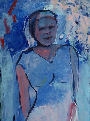 Niet of onleesbaar gesigneerd - Ingelijst, olieverf op papier , Dame - 1997 kopen? Bied vanaf 1!