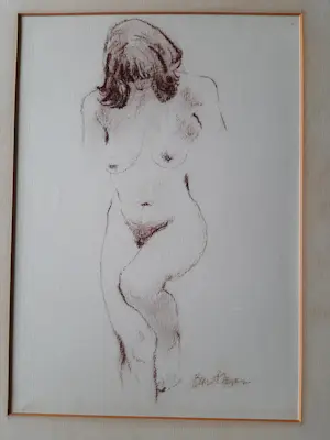 Cees Bantzinger - erotisch naakt tekening in goede conditie met lijst kopen? Bied vanaf 60!