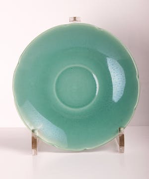 Plateelbakkerij Zuid-Holland - Groen art deco servies met floraal decor en oramentatie 1930's kopen? Bied vanaf 19!
