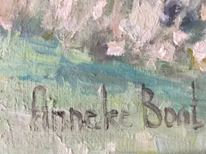 Anneke Boot - Zonnig heidelandschap met bomen kopen? Bied vanaf 180!