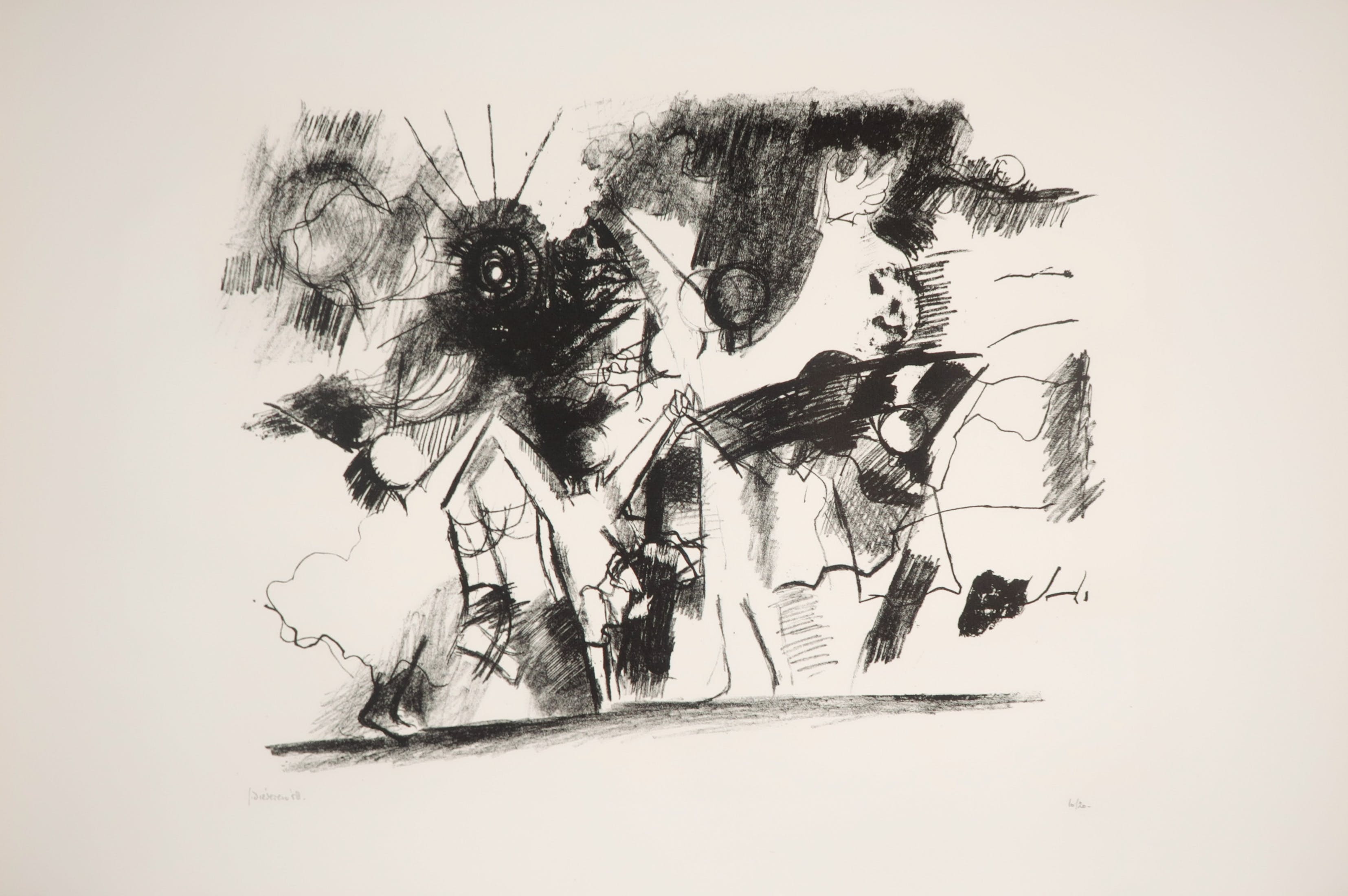 Jef Diederen - Litho, Zonder titel verkocht voor € 35!