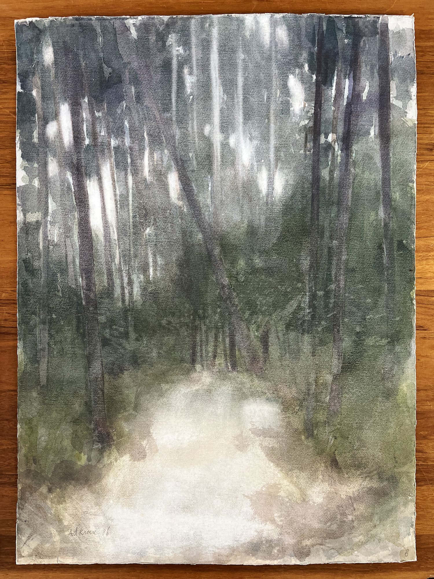 Ad Kroese - Prachtige aquarel op dik papier - 1986 - Gesigneerd verkocht voor € 124!