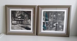 Piet Koenen - geometrisch werk in zeer lage oplagen, twee stuks, fraai ingelijst kopen? Bied vanaf 45!