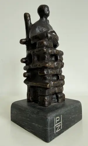 Brons (Onbekend) - bronzen sculptuur | 'Zittende man' kopen? Bied vanaf 20!